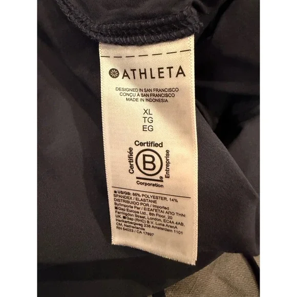 Athleta Short Sleeve Button Front Romper Blue Women's XL‎ Drawstring Waist EUC - Picture 4 of 5